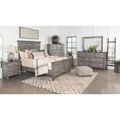 Coaster Avenue 4-piece Eastern King Panel Bedroom Set Grey Model 224031KE-S4