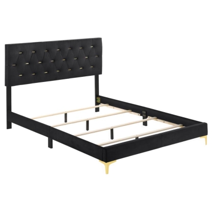 Coaster Kendall Tufted Panel Queen Bed Black and Gold Model 224451Q