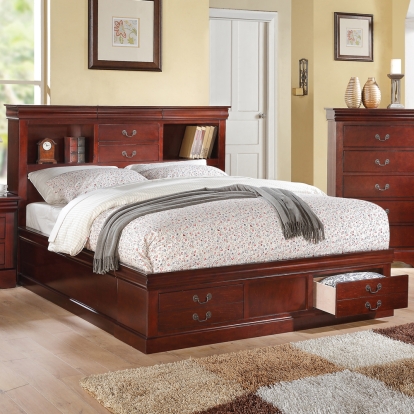 ACME Louis Philippe III Queen Bed With Storage Model 24380Q