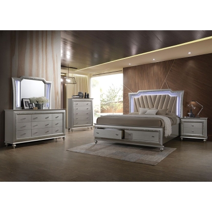 ACME Kaitlyn Queen Bed With Led & Storage Model 27230Q