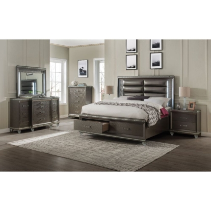 ACME Sadie Queen Bed With Led & Storage Model 27940Q