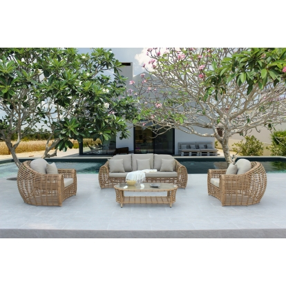 VIG Furniture Beige Outdoor Sofa Set SKU VGATRASF-227 - Product ID 80827