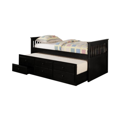 Coaster Rochford Twin Captain's Daybed with Storage Trundle Black Model 300104