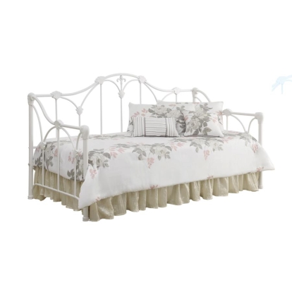 Coaster Halladay Twin Metal Daybed with Floral Frame White Model 300216