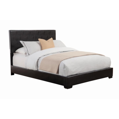 Coaster Conner California King Upholstered Panel Bed Black Model 300260KW