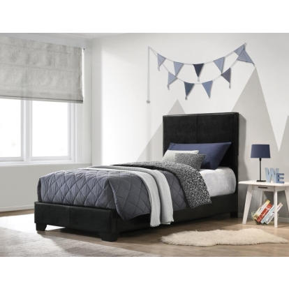 Coaster Conner Twin Upholstered Panel Bed Black Model 300260T