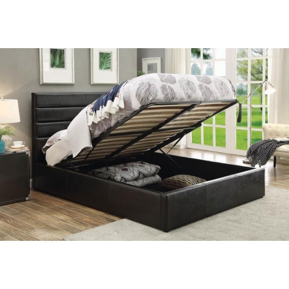 Coaster Riverbend Eastern King Upholstered Storage Bed Black Model 300469KE