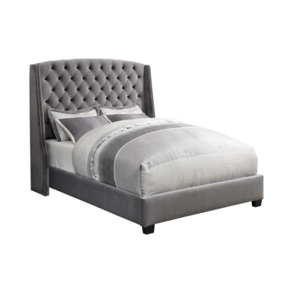 Coaster Pissarro California King Tufted Upholstered Bed Grey Model 300515KW
