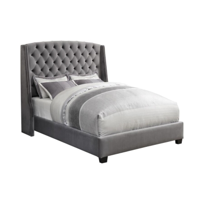 Coaster Pissarro Queen Tufted Upholstered Bed Grey Model 300515Q