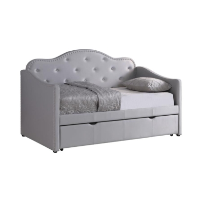 Coaster Elmore Upholstered Twin Daybed with Trundle Pearlescent Grey Model 300629