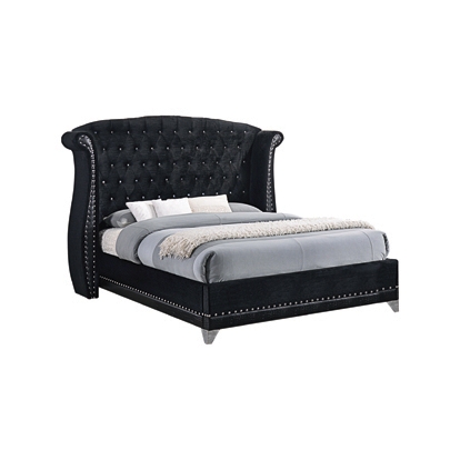 Coaster Barzini California King Tufted Upholstered Bed Black