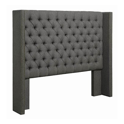 Coaster Bancroft Demi-wing Upholstered Queen Bed Grey