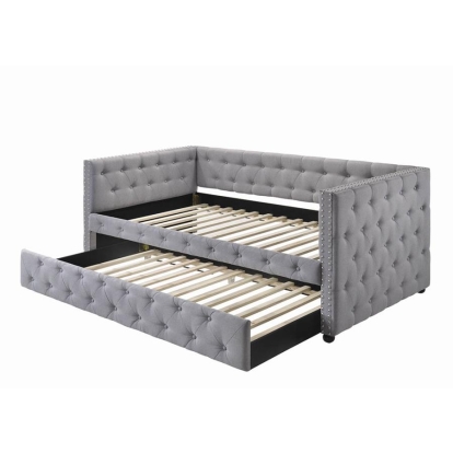 Coaster Mockern Tufted Upholstered Daybed with Trundle Grey Model 302161