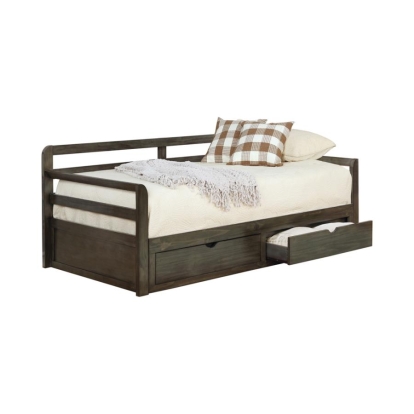Coaster Sorrento 2-drawer Twin Daybed with Extension Trundle Grey Model 305706
