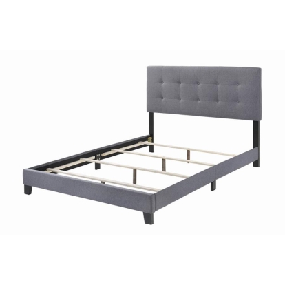 Coaster Mapes Tufted Upholstered Eastern King Bed Grey Model 305747KE