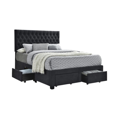 Coaster Soledad Full 4-drawer Button Tufted Storage Bed Charcoal Model 305877F