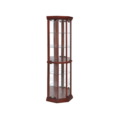 Coaster Appledale 6-shelf Corner Curio Cabinet Medium Brown