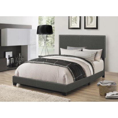 Coaster Boyd Full Upholstered Bed with Nailhead Trim Charcoal