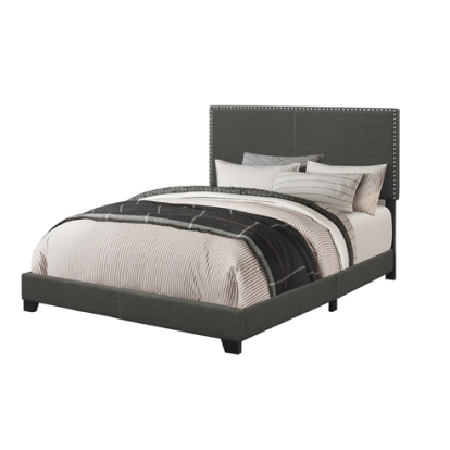 Coaster Boyd California King Upholstered Bed with Nailhead Trim Charcoal