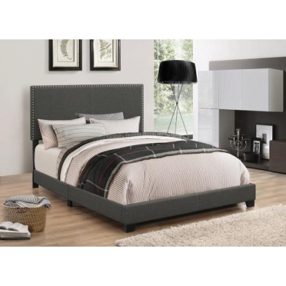 Coaster Boyd Twin Upholstered Bed with Nailhead Trim Charcoal