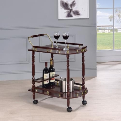 Coaster Palmer 2-tier Serving Cart Merlot and Brass