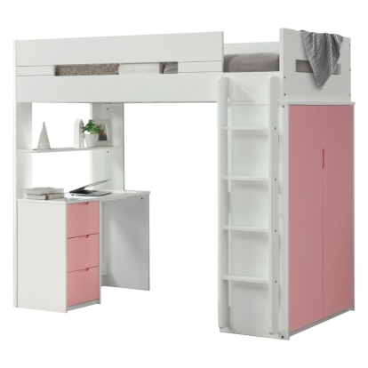 ACME Nerice Twin Loft Bed With Desk & Wardrobe Model 38040
