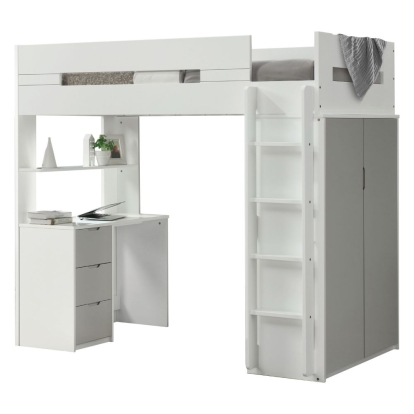 ACME Nerice Twin Loft Bed With Desk & Wardrobe Model 38050