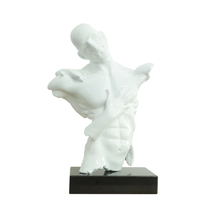 Modrest Man Torso Modern White + Black Base Sculpture Sculpture White furniture-00181346 Vig Furniture VGTH-DL-043