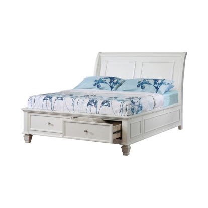 Coaster Selena Twin Sleigh Bed with Footboard Storage Buttermilk Model 400239T