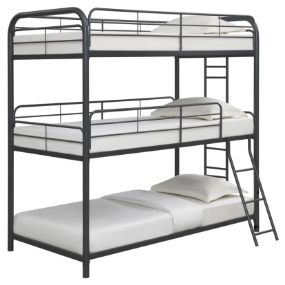 Coaster Garner Triple Bunk Bed with Ladder Gunmetal Model 400777