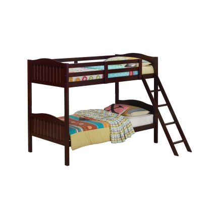 Coaster Arlo Twin/Twin Bunk Bed with Ladder Espresso Model 405053BRN