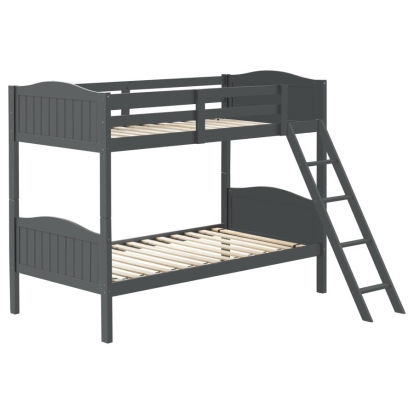 Coaster Arlo Twin/Twin Bunk Bed with Ladder Grey Model 405053GRY