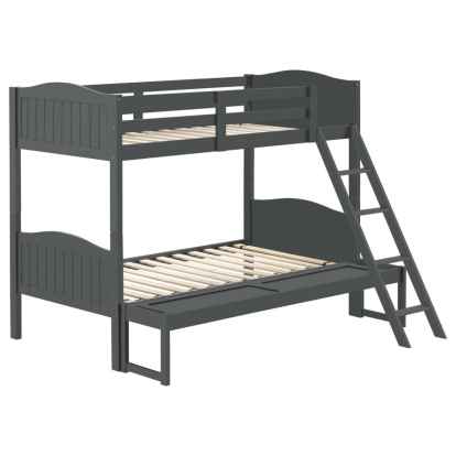 Coaster Arlo Twin/Full Bunk Bed with Ladder Grey Model 405054GRY
