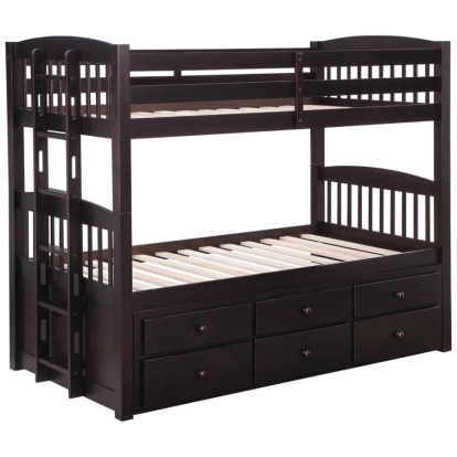 Coaster Kensington Twin over Twin Bunk Bed with Trundle Cappuccino Model 460071