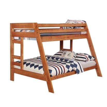 Coaster Wrangle Hill Twin over Full Bunk Bed with Built-in Ladder Amber Wash Model 460093
