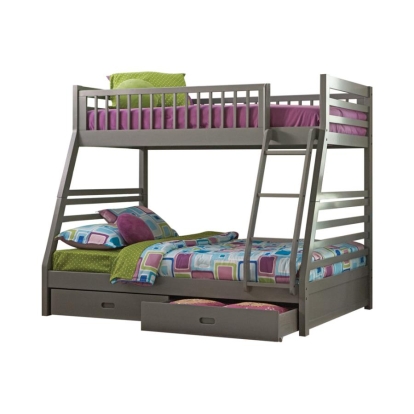 Coaster Ashton Twin over Full Bunk 2-drawer Bed Grey Model 460182