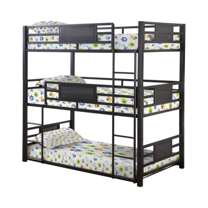 Coaster Rogen Twin Triple Bunk Bed Dark Bronze Model 460394T