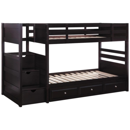 Coaster Elliott Twin over Twin Stairway Bunk Bed Cappuccino Model 460441