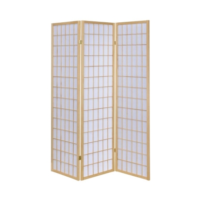 Coaster Carrie 3-panel Folding Screen Natural and White Model 4621