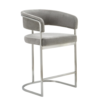 Modrest Sebastian - Modern Grey Fabric + Stainless Steel Counter Chair Bar Stool Grey furniture-00182107 Vig Furniture VGGA-6251CH-C-GRY
