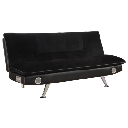 Coaster Odel Upholstered Sofa Bed with Bluetooth Speakers Black Model 500187
