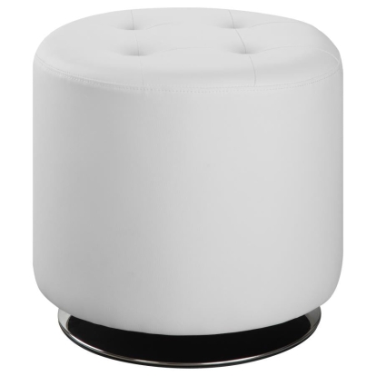 Coaster Bowman Round Upholstered Ottoman White Model 500554