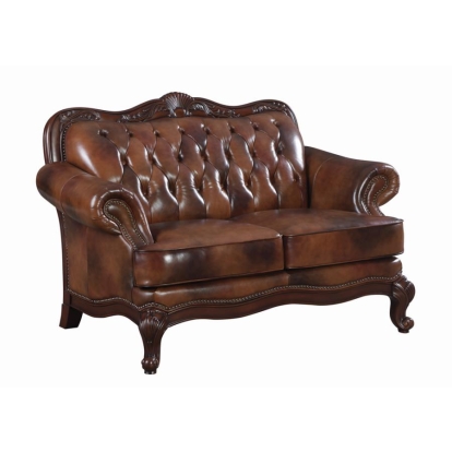 Coaster Victoria Tufted Back Loveseat Tri-tone and Brown Model 500682