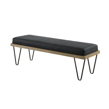 Coaster Chad Upholstered Bench with Hairpin Legs Dark Blue Model 501837