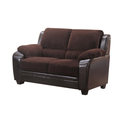 Coaster Monika Upholstered Stationary Loveseat Chocolate Model 502812