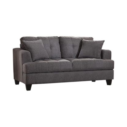 Coaster Samuel Tufted Loveseat Charcoal Model 505176