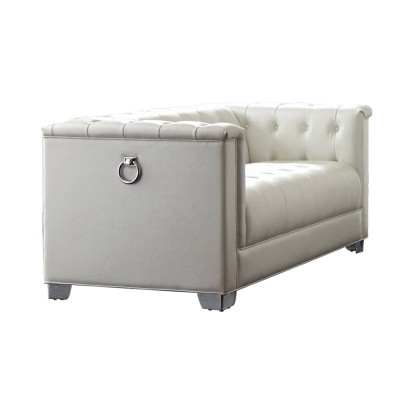 Coaster Chaviano Tufted Upholstered Loveseat Pearl White Model 505392