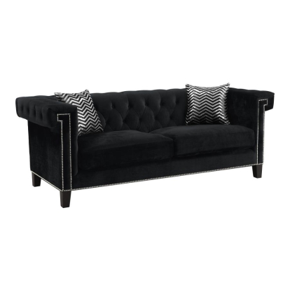 Coaster Reventlow Tufted Sofa Black Model 505817