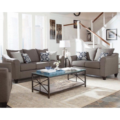 Coaster Salizar Upholstered Flared Arm Living Room Set Grey Model 506021-S2