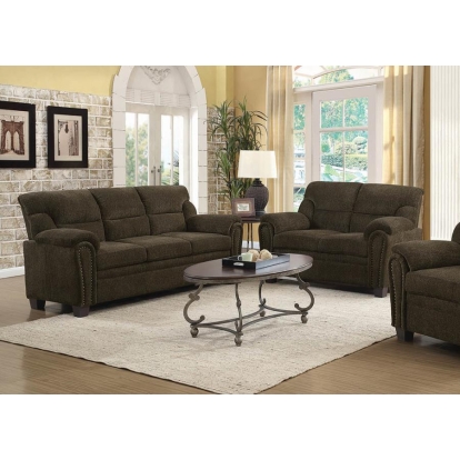 Coaster Clemintine Upholstered Pillow Top Arm Living Room Set Model 506571-S2